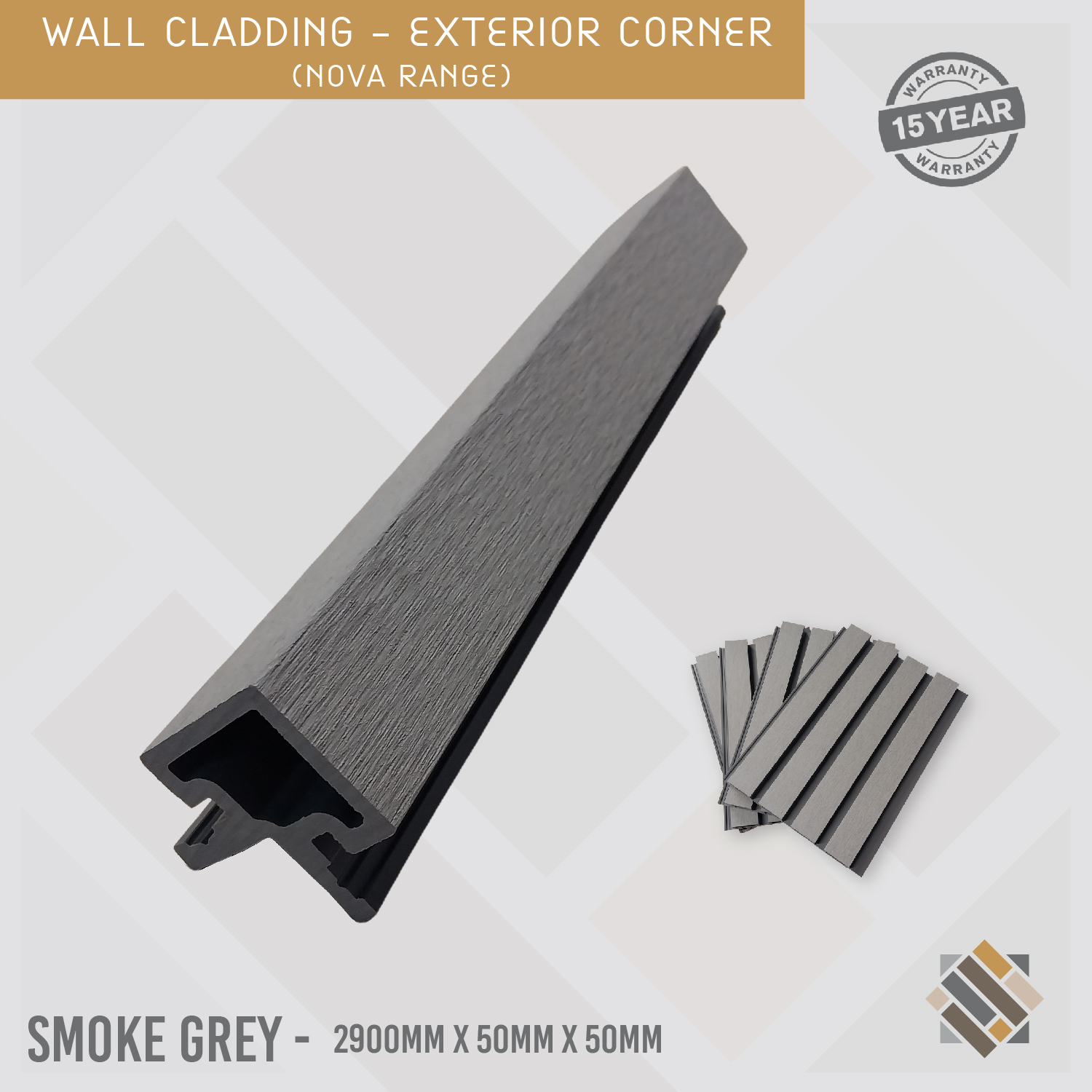 Exterior Corner for Fluted Composite Wall Cladding - Nova Range
